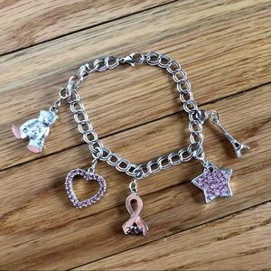 Charm Bracelet for Breast Cancer Awareness